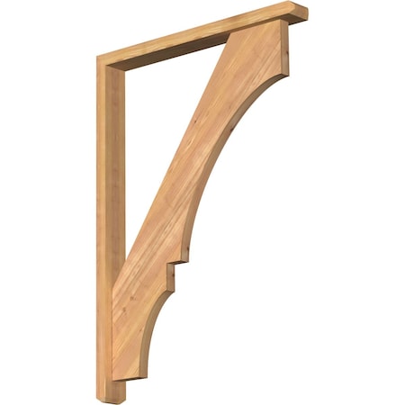 Ekena Millwork Balboa Craftsman Smooth Bracket w/ Offset Brace, Western Red Cedar, 3 1/2"W x 30"D x 42"H BKT0402X30X42BOA04SWR